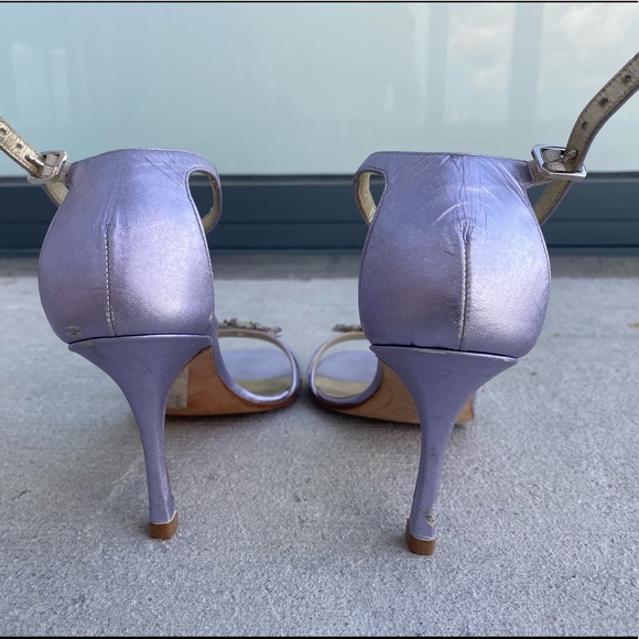 BADGLEY MISCHKA METALLIC PURPLE SANDALS - Picture 4 of 9